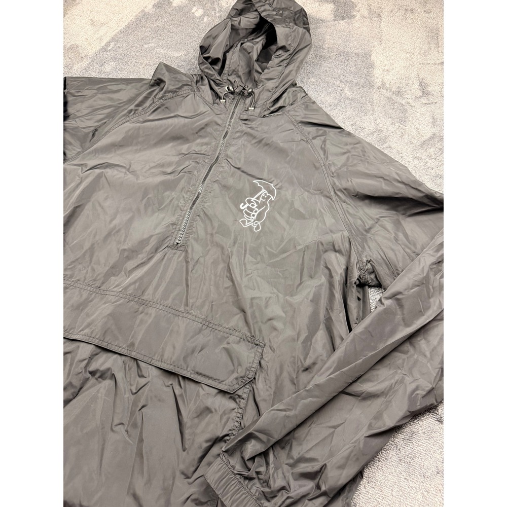 Rex Orange County Black Quarter Zip Windbreaker Anorak Hooded Jacket XXL Officia